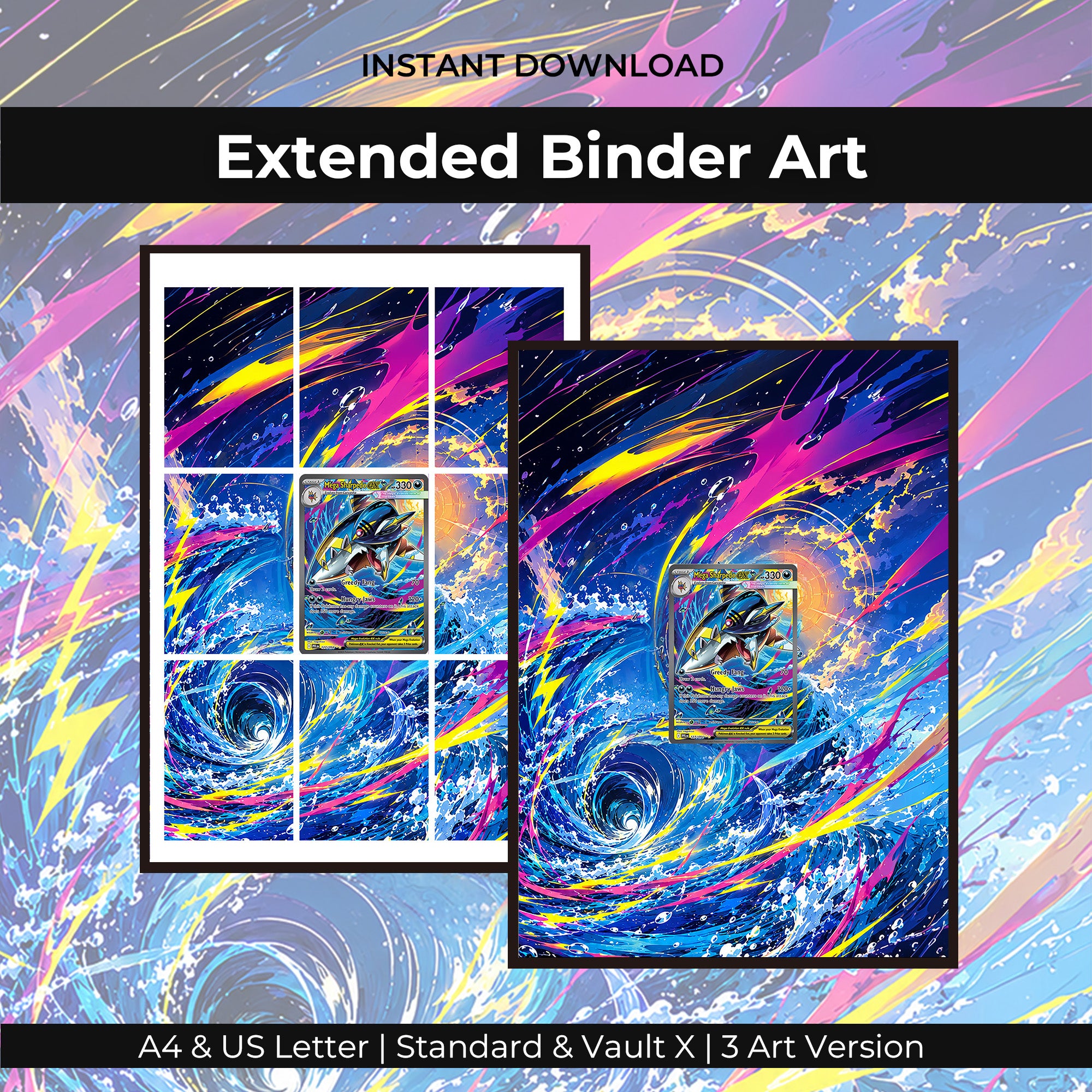 Mega Sharpedo ex 127/094 Extended Binder Art