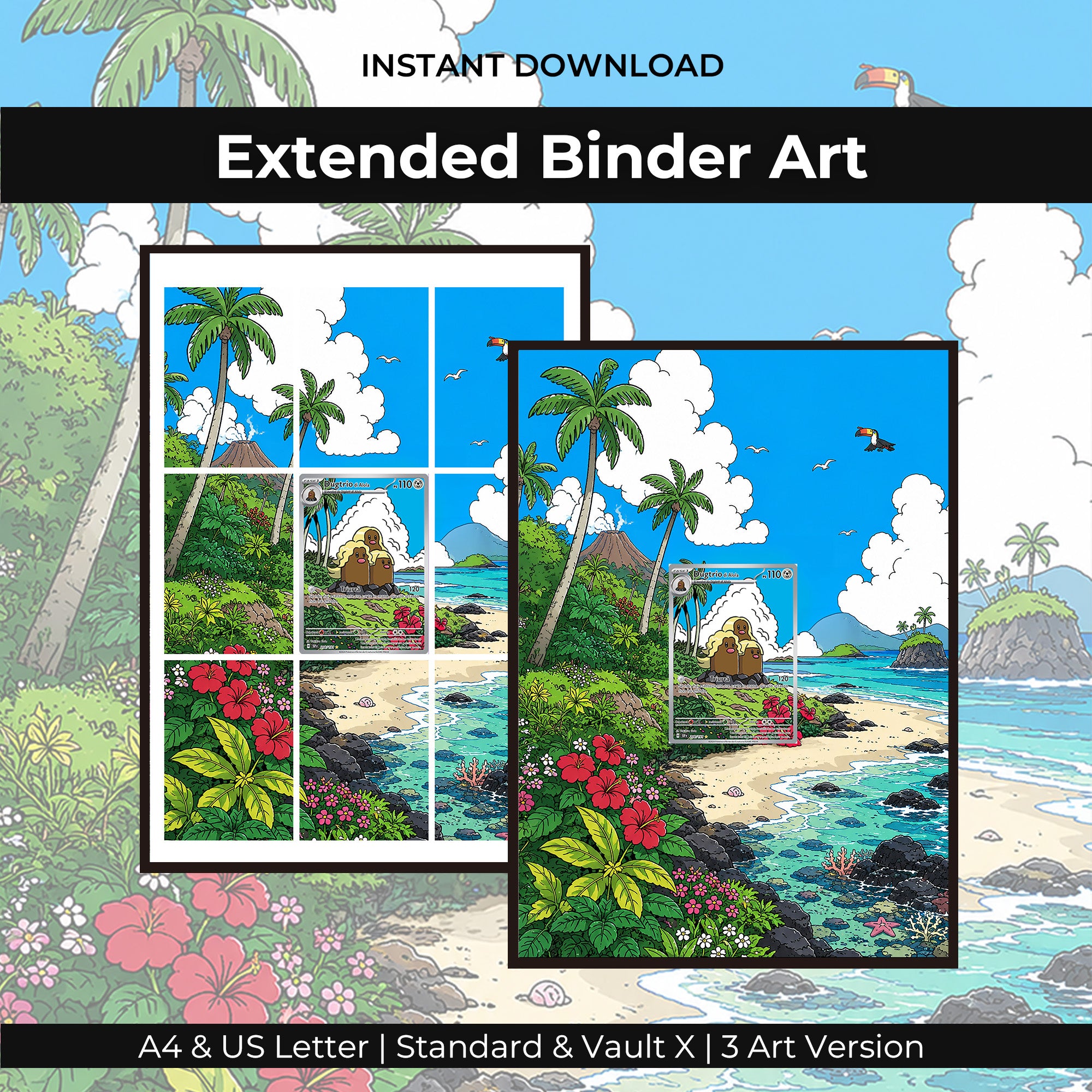 Alolan Dugtrio 208/191 Extended Binder Art