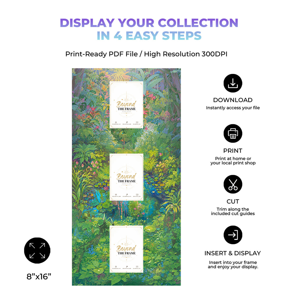 Enchanted Jungle 8X16 Extended Art Frame Printable